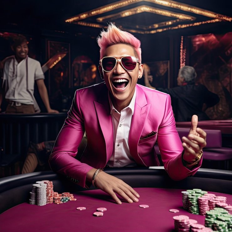 Live dealer at physical reel machine in professional studio